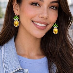 Paparazzi Vibrant Yellow and Green Earrings